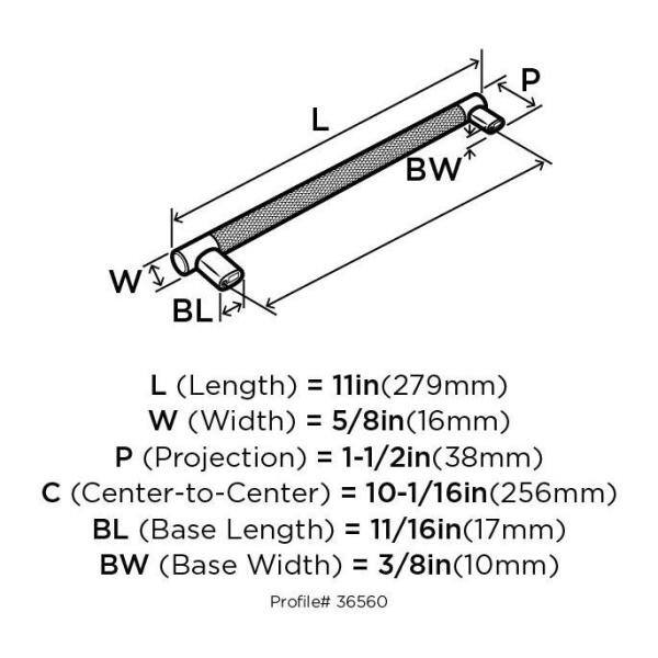 Satin Nickel and Bronze 10-Inch Cabinet Pull with Mounting Hardware
