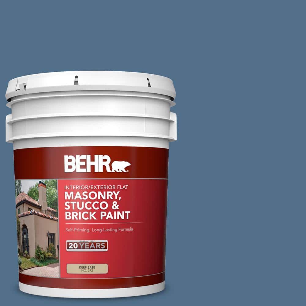 5 gal. #S520-6 Layers of Ocean Flat Interior/Exterior Masonry, Stucco and B