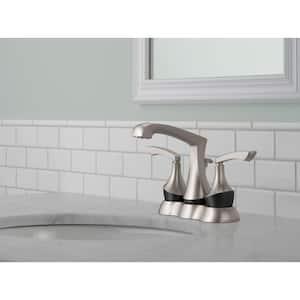 Merge 4 in. Centerset 2-Handle Bathroom Faucet in SpotShield Brushed Nickel/Matte Black