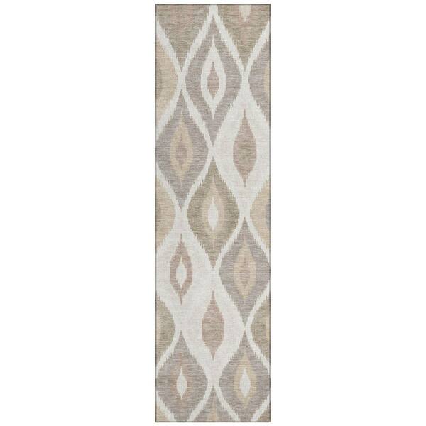 Chantille Machine Washable Indoor/Outdoor Abstract ACN3121 Ivory 2 ft. x 7 ft. Runner Rug
