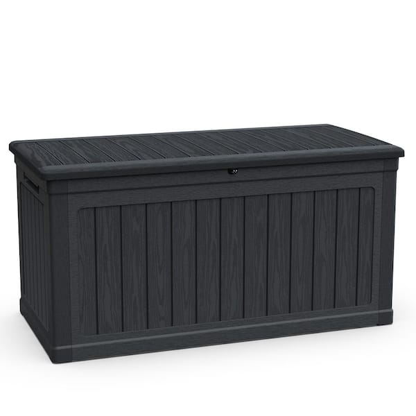 Decksplore 260 Gal. Black Resin Storage Deck Box for Outdoor