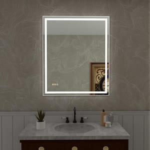 Spring 30 in. W x 36 in. H Rectangular Frameless LED Wall Bathroom Vanity Mirror