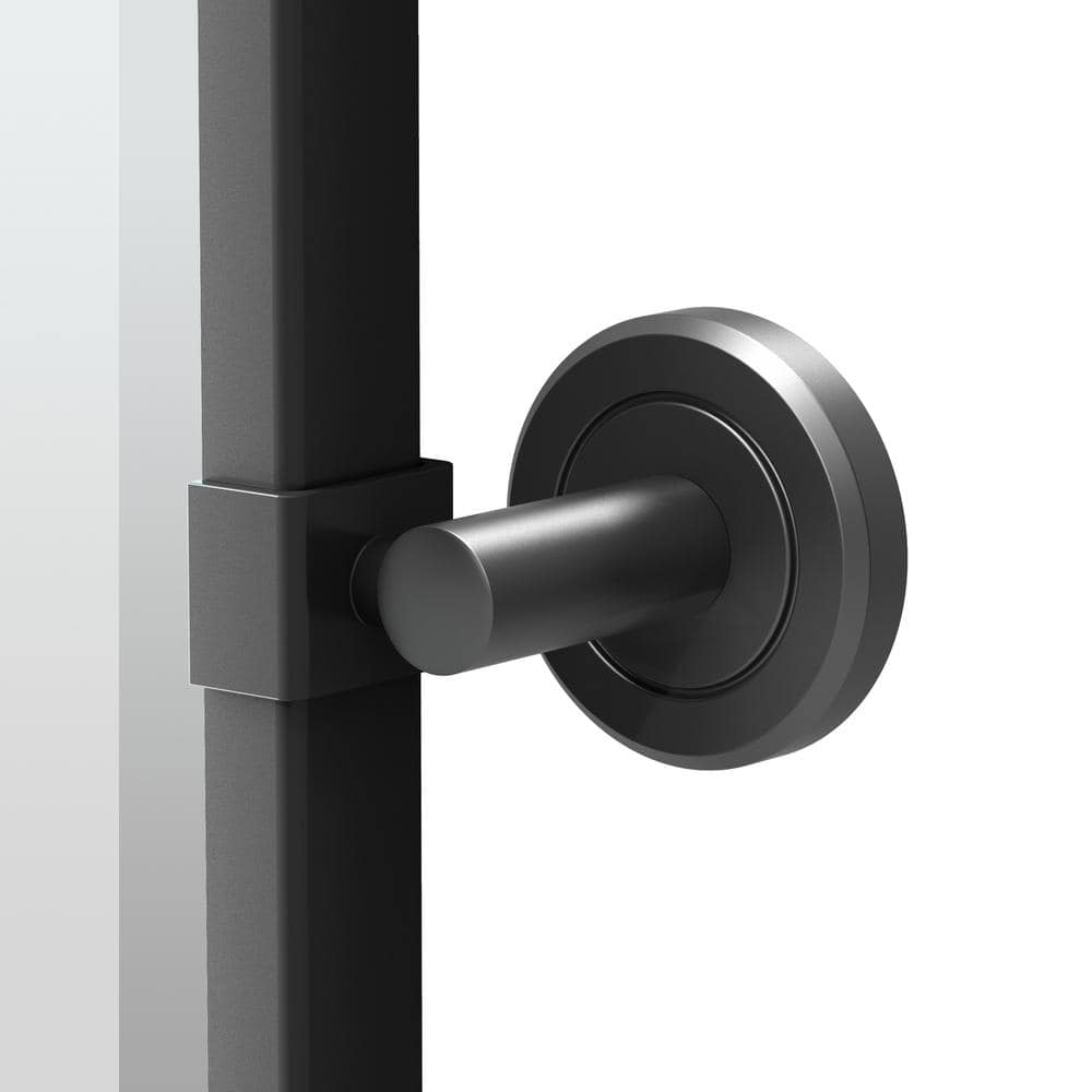 Elegant Latitude II Matte Black Metal Bathroom Vanity Mirror