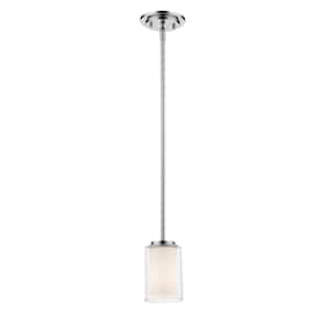 Willow 1-Light Chrome Mini Pendant with Glass Shade