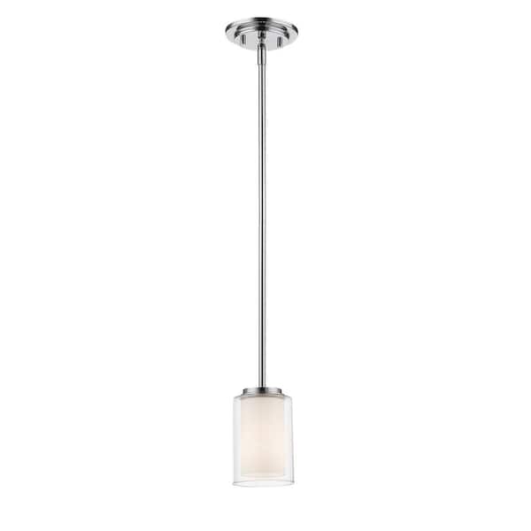 Unbranded Willow 1-Light Chrome Mini Pendant with Glass Shade