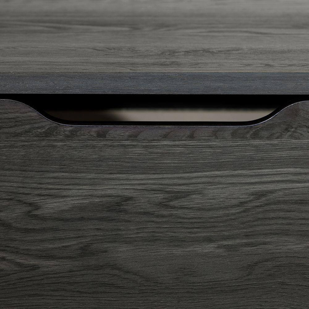Gray Oak 1-Drawer Nightstand with Open Storage