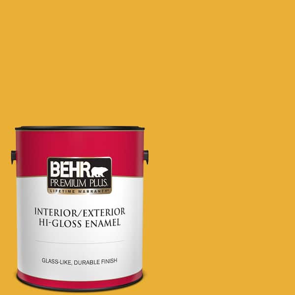 BEHR PREMIUM PLUS 1 gal. #P280-7 Midsummer Gold Hi-Gloss Enamel Interior/Exterior Paint