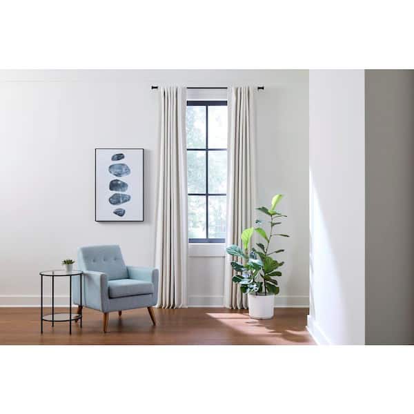 36 in. - 66 in. Telescoping 3/4 in. Curtain Rod Kit in Matt Black with Trumpet Finial