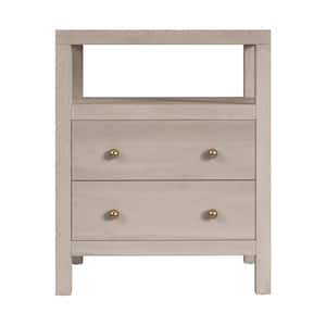 Nora Taupe 2-Drawer 21 in. W Wood Nightstand