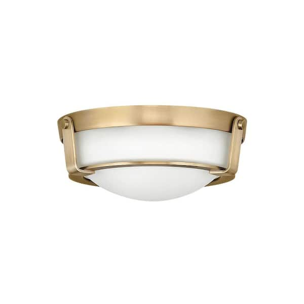 HINKLEY Hathaway 13 in. 2-Light Heritage Brass Flush Mount 3223HB - The  Home Depot