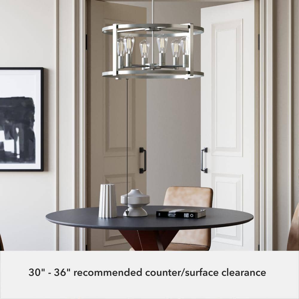 Astwood 26" Brushed Nickel Art Deco Drum Chandelier