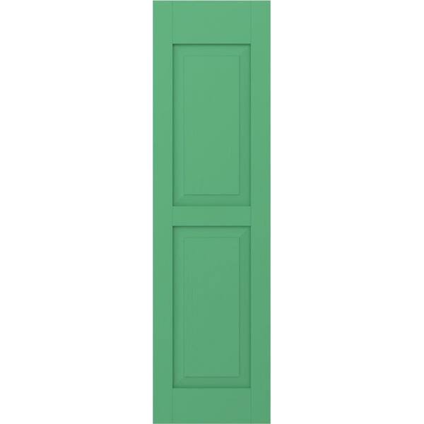 Ekena Millwork 18 in. W x 71 in. H Americraft 2-Equal Raised Panel Exterior Real Wood Shutters Pair in Lily Pads