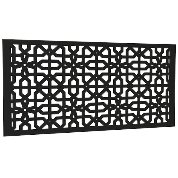 Dovelina 47 in. Galvanized Steel Privacy Screen Garden Fence In Black
