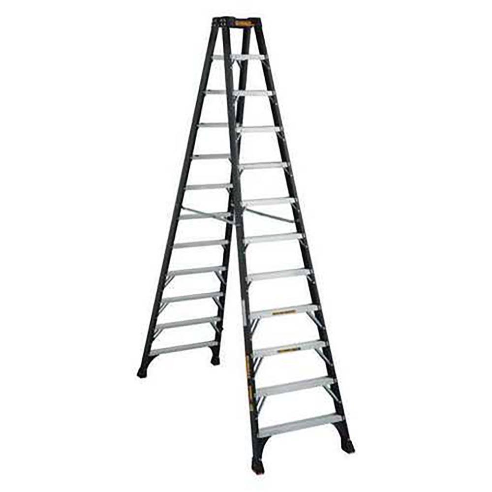 DEWALT 12 ft. Fiberglass Step Ladder 16.1 ft. Reach Height Type 1A 300 lbs., Expanded Work
