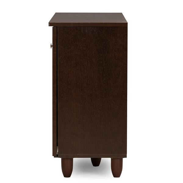 Baxton Studio 26.33 in. H x 44.46 in. W Brown Wood Shoe Storage