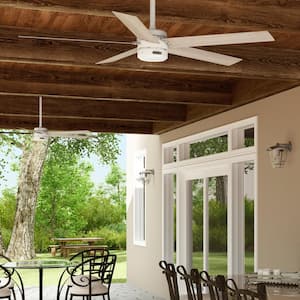 Burton 52 in. Indoor/Outdoor Fresh White Standard Ceiling Fan with Wall Control Included for Living Room or Bedroom
