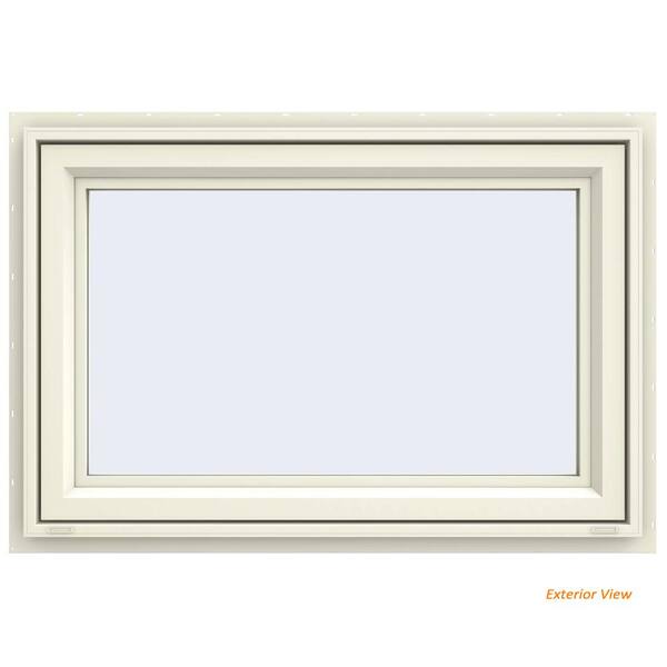 JELD-WEN 47.5 in. x 29.5 in. V-4500 Series Cream Painted Vinyl Awning Window with Fiberglass Mesh Screen