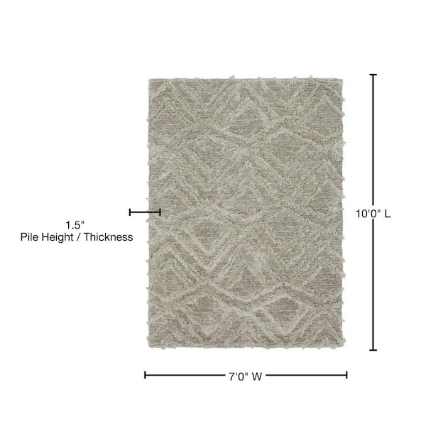 Mohawk Home Zafi Gray 7 ft. x 10 ft. Shag Area Rug 680886