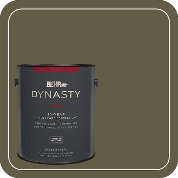 BEHR DYNASTY 1 gal. #MQ6-28 Crushed Oregano Flat Exterior Stain-Blocking Paint & Primer