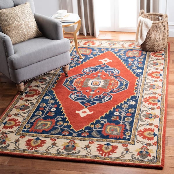 Antiquity 5 ft. x 8 ft. Rust/Ivory Traditional Border Area Rug