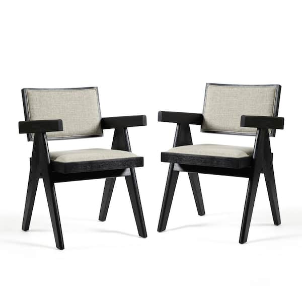 Furniture of America Leander Black Fabric Upholstered Arm Chair