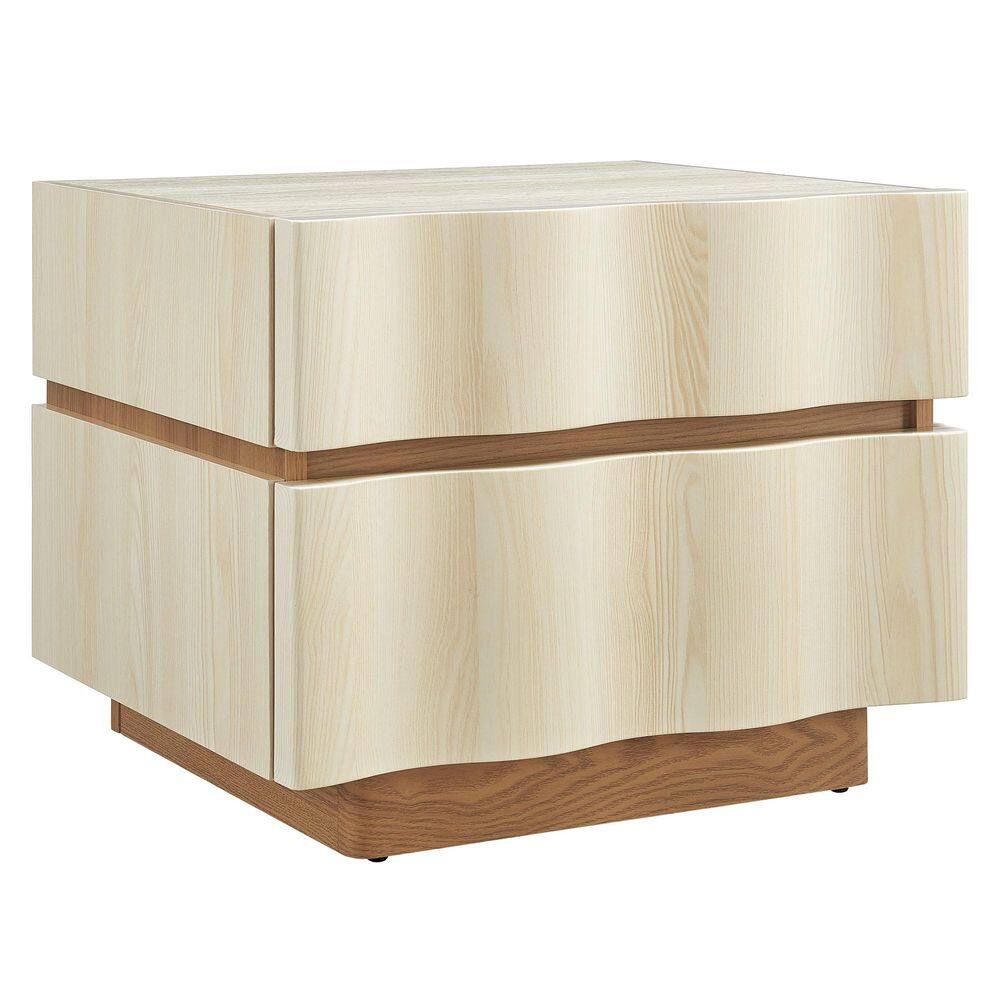 Isola 2 Drawer Nightstand in White Light Oak