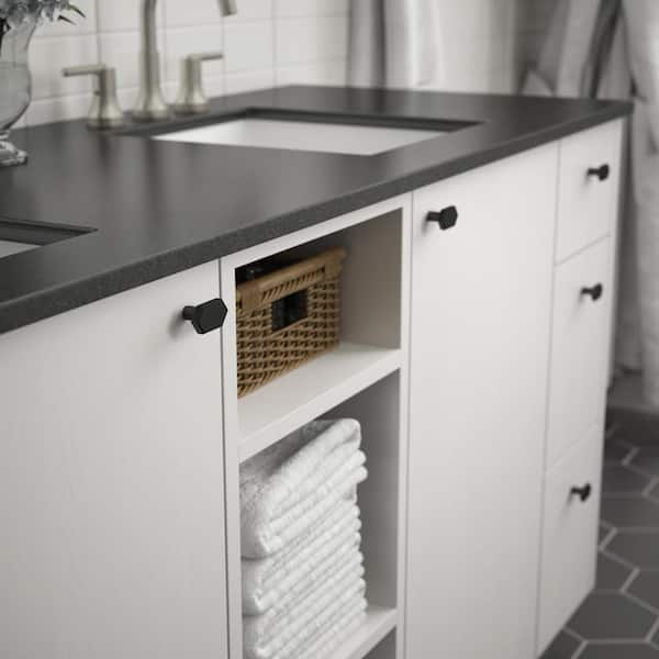 Elongated Hex 1-3/4 in. (44 mm) Modern Matte Black Cabinet Knob