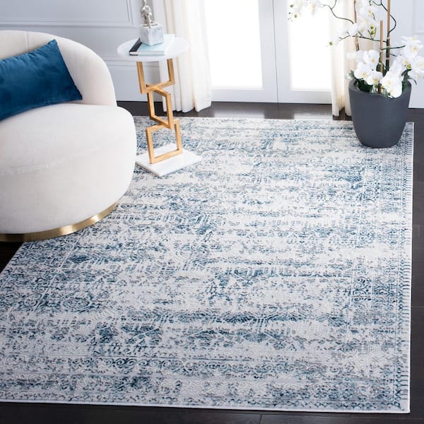 Alhambra 4 ft. x 6 ft.Cream/Turquoise Distressed Area Rug