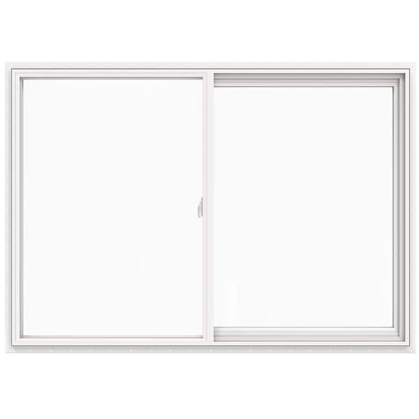 JELD-WEN 59.5 in. x 41.5 in. V-2500 Series White Vinyl Left-Handed Sliding Window with Fiberglass Mesh Screen