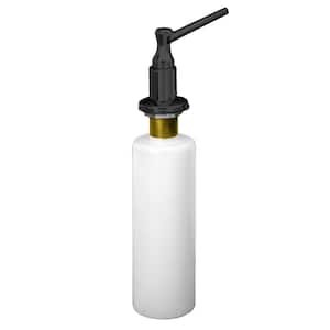 Kitchen Sink Deck Mount Liquid Soap/Hand Sanitizer Dispenser with Refillable 12 oz Bottle, Matte Black