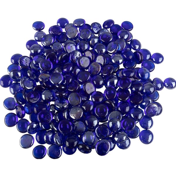 Pure Garden 10 lb. Flat Glass Marbles, Cobalt Blue