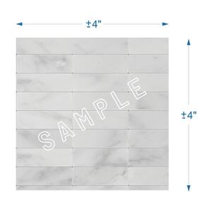 Take Home Sample - Freezy Natural White 4 in. x 4 in. Stone Self-Adhesive Wall Mosaic Tile (0.11 sq. ft./Each)