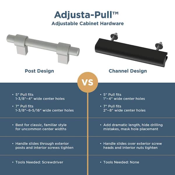 Franklin Brass - 5-Pack Classic Curve Adjusta-Pulls 1 to 4 in. (25-102 mm) Classic Bronze with Copper Highlights Cabinet Drawer Pulls