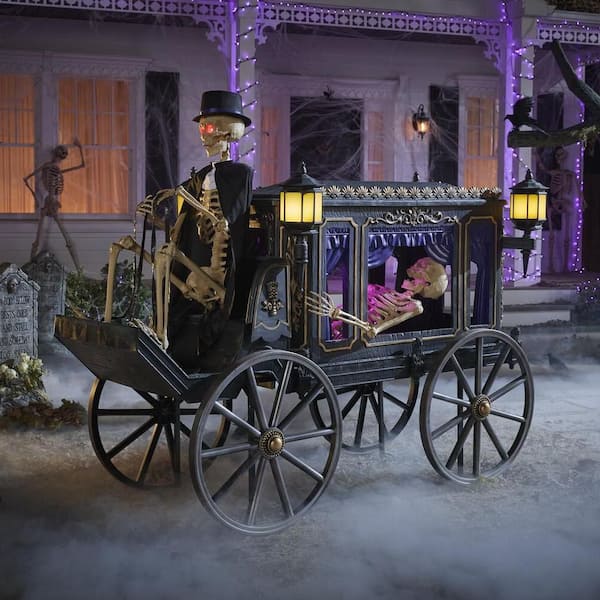 5 ft. Grave & Bones Animated LED Hearse