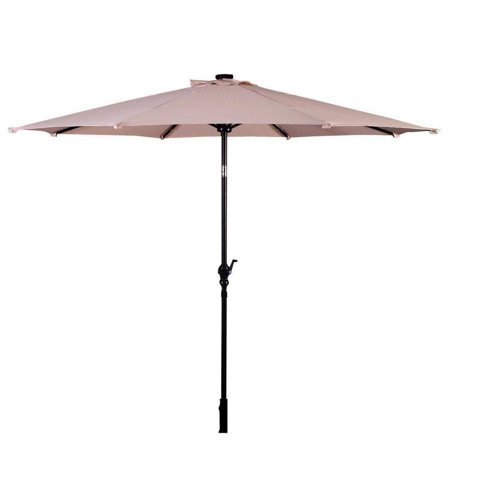 10 ft. Steel Market Solar LED Lighted Tilt Patio Umbrella in Beige price history on PriceWatchPro