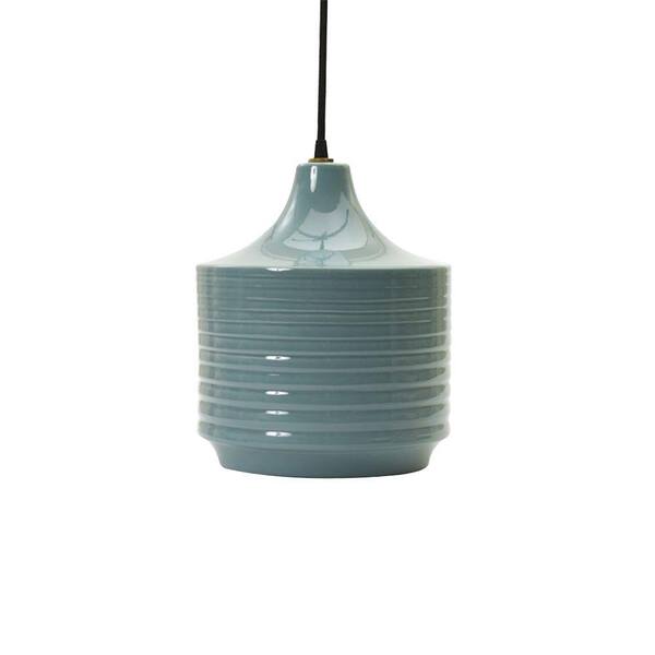 Fangio Lighting 1-Light Smoke Blue Ceramic Swag Pendant