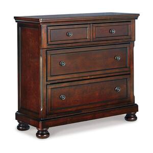 18.25 in. Brown 2-Drawer Dresser Chest Without Mirror