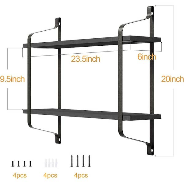 Dyiom 23.5 in. W x 20 in. H x 6 in. D Wood Rectangular Shelf in