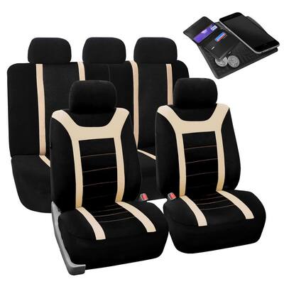PEUGEOT 806 Front PAIR of Beige/Black LEATHER LOOK Car Seat Covers