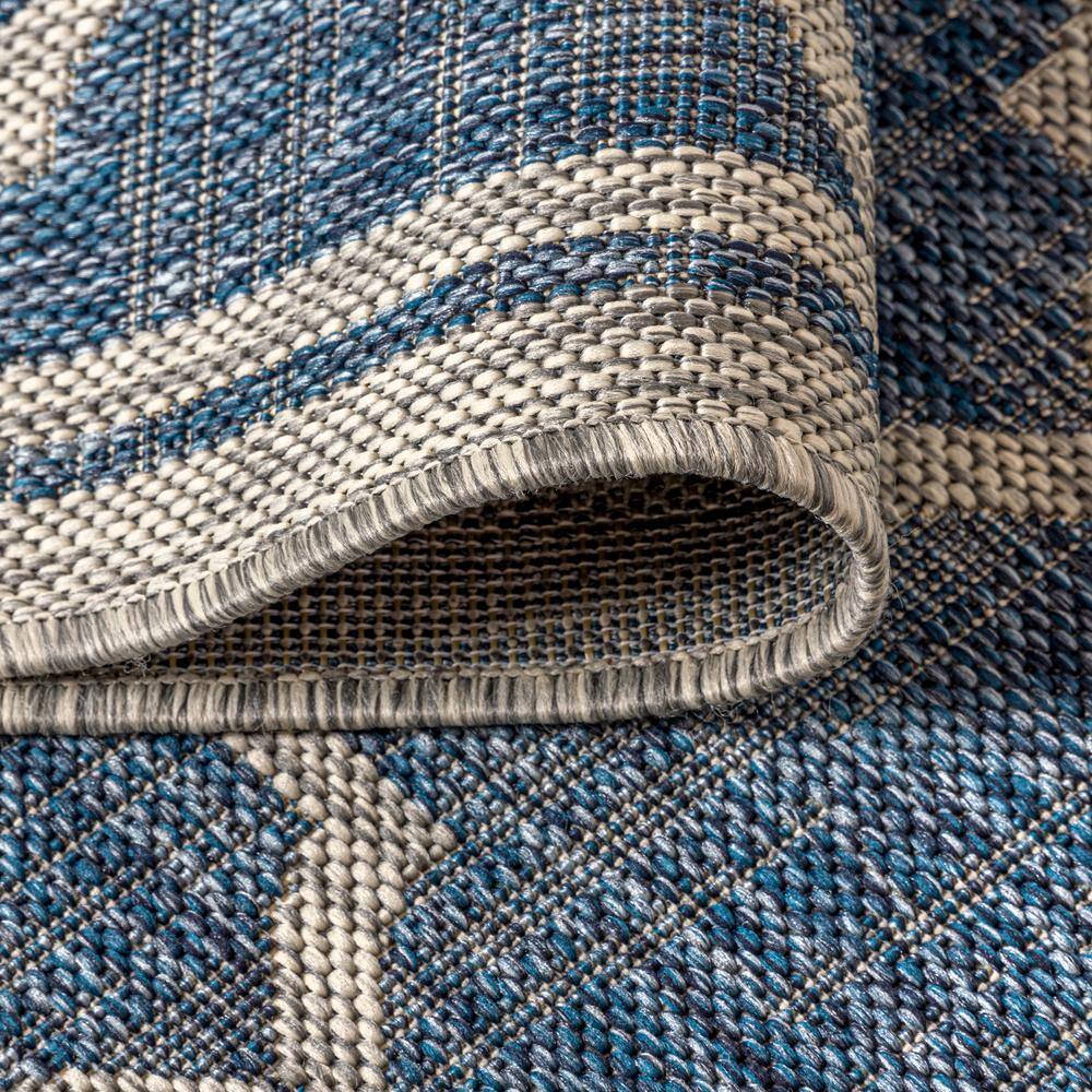 Navy and Gray 4' x 6' Synthetic Trellis Area Rug