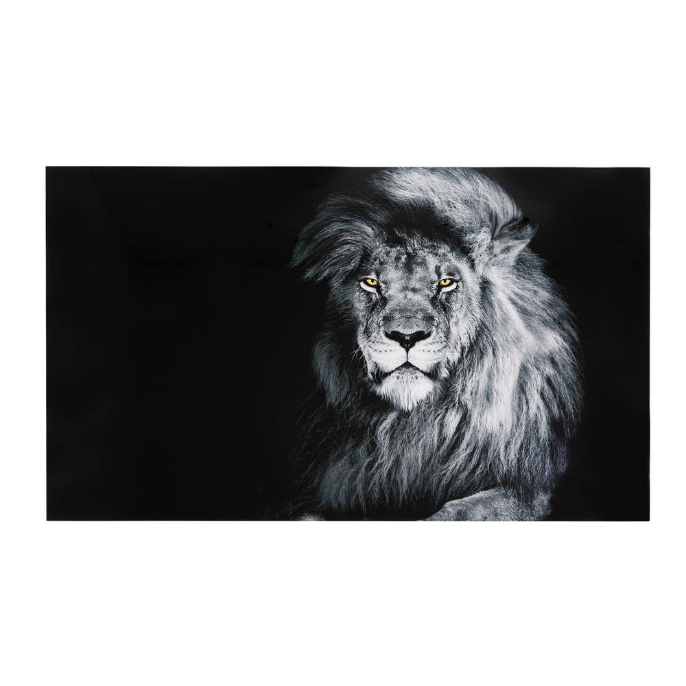 Black White 2024 Lion Photograpgy Tempered Glass Printing Wall Art , Natural And Vivid Wall Decor , Modern Wall Art, Extra Large Wall Art