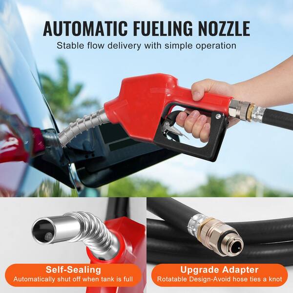 Portable Diesel and Gasoline Tank, 48 Gal., 10. 6GPM Flow Rate, Diesel Fuel Tank with 12V Electric Transfer Pump, Red
