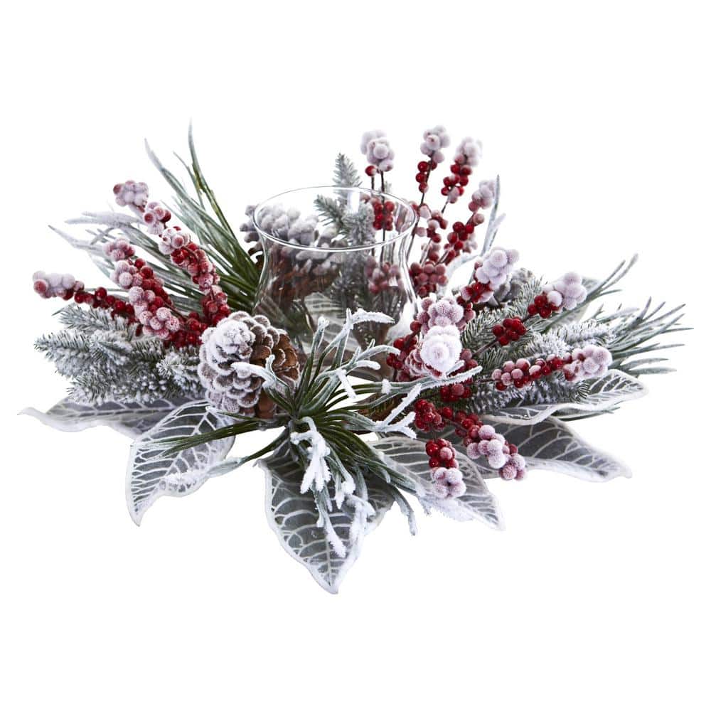 Snowy Magnolia Berry Artificial Arrangement Candelabrum price history on PriceWatchPro