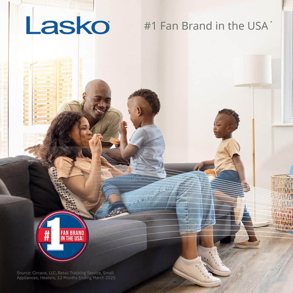 Lasko White Steel 3-Speed Portable Box Fan Air Purifier