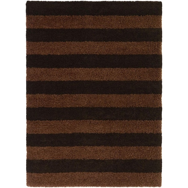 Bruice Brown 5 ft. 3 in. x 7 ft. Striped Area Rug