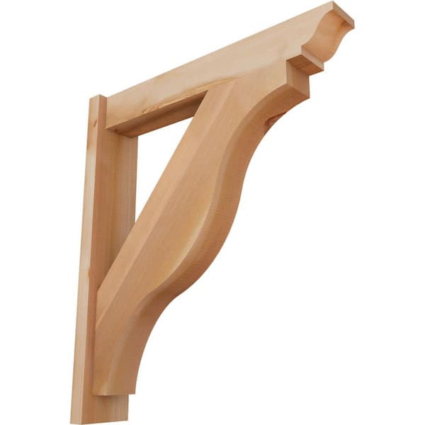 Ekena Millwork 6 in. x 32 in. x 28 in. Western Red Cedar Fuston Traditional Smooth Outlooker