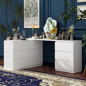 9-Drawer Retractable Dresser Bedroom Storage Organizer with Rotatable Table