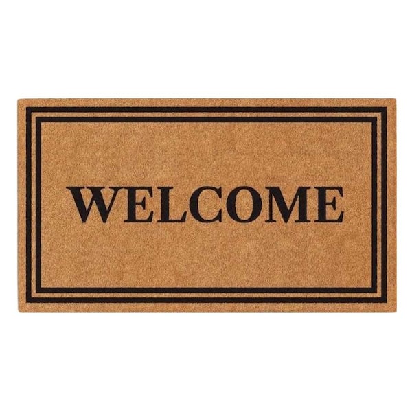 Welcome Coir 36 in. x 72 in. Indoor/Outdoor Non-Slip Entry Mud Mat, Brown