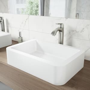Linus Single-Handle Single Hole Bathroom Vessel Sink Faucet in Brushed Nickel