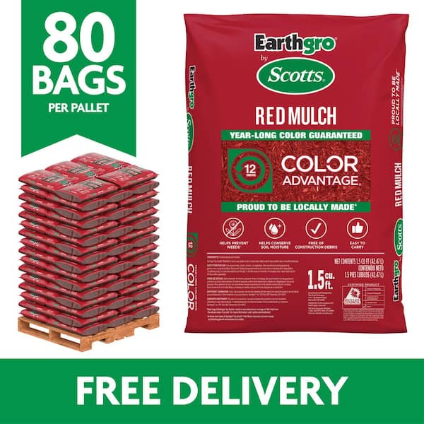 Red Mulch Pallet 120 cu. ft. Bulk Shredded Wood Mulch for Landscapes (Pallet of 80 1.5 cu. ft. Bags)